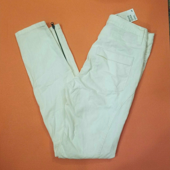 Zip Ankle Cream Skinny Cords - Picture 3 of 3
